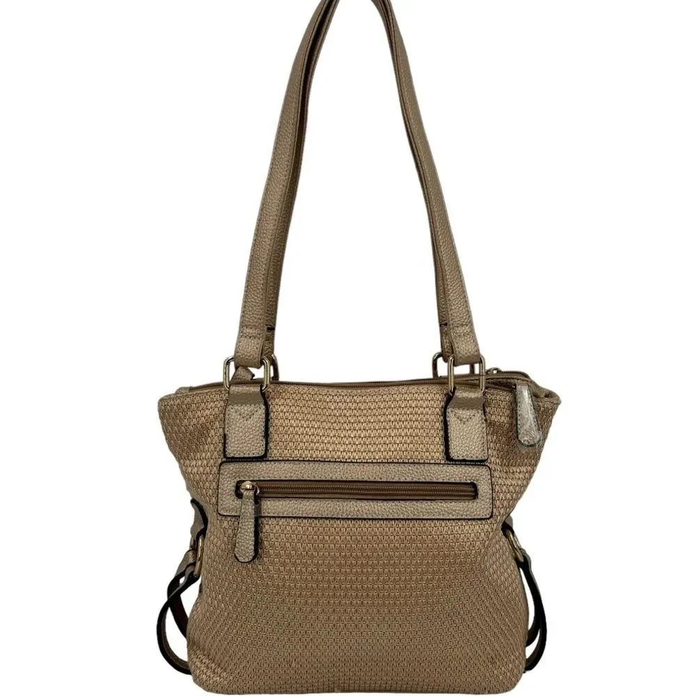 Stone Mountain Metallic Gold Straw Shoulder Bag NWOT